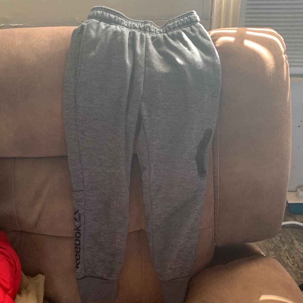 Reebok Kids Gray Elastic-Waist Jogger Sweatpants